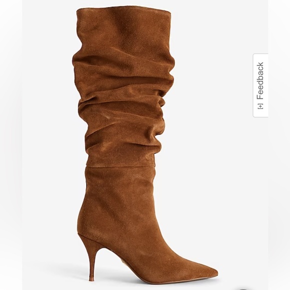 Express Brian Atwood x Express Suede Slouch Thin Heeled Tall Boots NWT - Picture 2 of 8